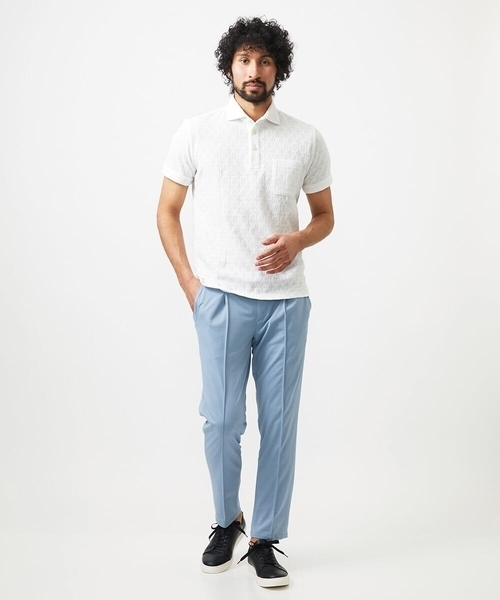 MICHEL KLEIN HOMME (ミッシェルクランオム)の「ドライタッチイージーパンツ(スラックス・メンズ・ライトブルー/ネイビー・MEDIUM/LARGE/X-LARGE)」の13枚目の写真