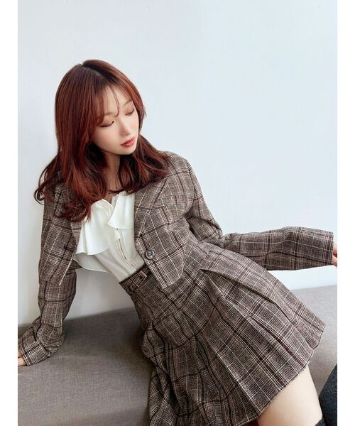 クロップドジャケット【セットアップ着用可能】（テーラードジャケット