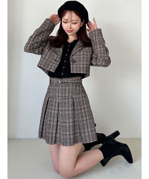 セール】クロップドジャケット【セットアップ着用可能】（テーラード