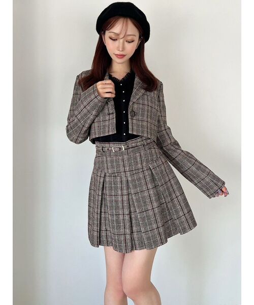 セール】クロップドジャケット【セットアップ着用可能】（テーラード