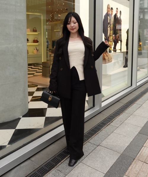 square decollete tulle knit tops（スクエアデコルテチュールニット