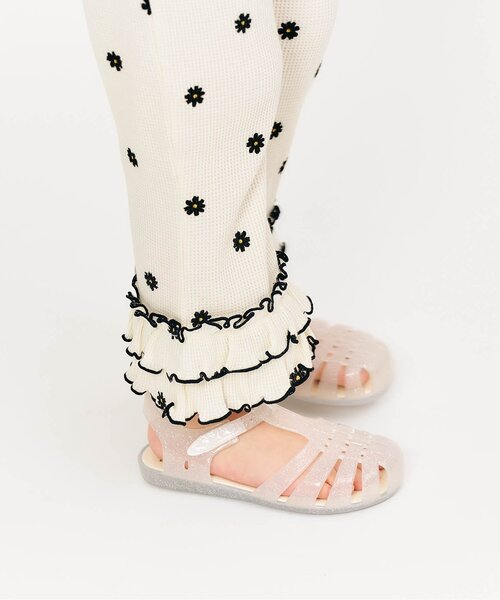 apres les cours（アプレレクール）の「【セットアップ可/ジュニア対応】ワッフルフリルメローレギンス（レギンス/スパッツ・キッズ・イエロー/アイボリー・130/120/110/100/90/80）」の7枚目の写真