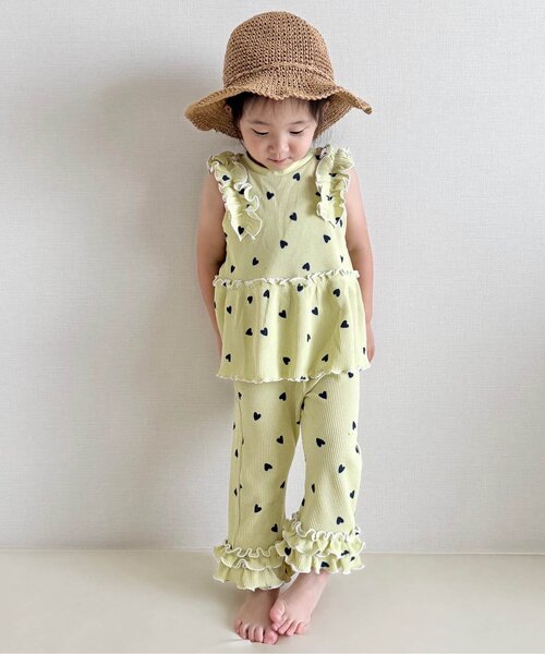 apres les cours（アプレレクール）の「【セットアップ可/ジュニア対応】ワッフルフリルメローレギンス（レギンス/スパッツ・キッズ・イエロー/アイボリー・130/120/110/100/90/80）」の8枚目の写真