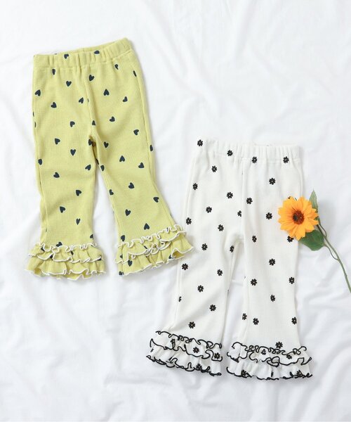 apres les cours（アプレレクール）の「【セットアップ可/ジュニア対応】ワッフルフリルメローレギンス（レギンス/スパッツ・キッズ・イエロー/アイボリー・130/120/110/100/90/80）」の11枚目の写真