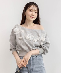 RANDA | フラワーオフショルスウェット(Tシャツ/カットソー)