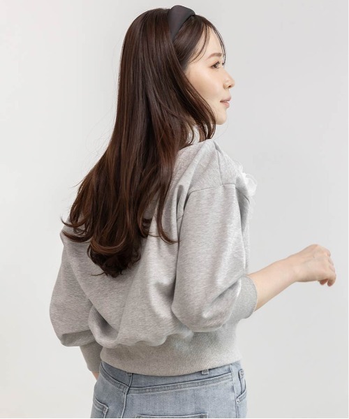 RANDA（ランダ）の「フラワーオフショルスウェット（Tシャツ/カットソー・レディース・ベージュ/ホワイト/グレー・FREE/FT）」の6枚目の写真