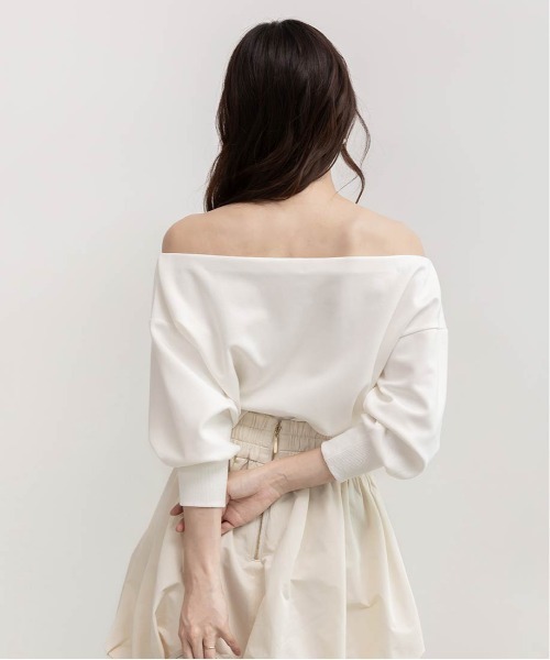 RANDA（ランダ）の「フラワーオフショルスウェット（Tシャツ/カットソー・レディース・ベージュ/ホワイト/グレー・FREE/FT）」の15枚目の写真