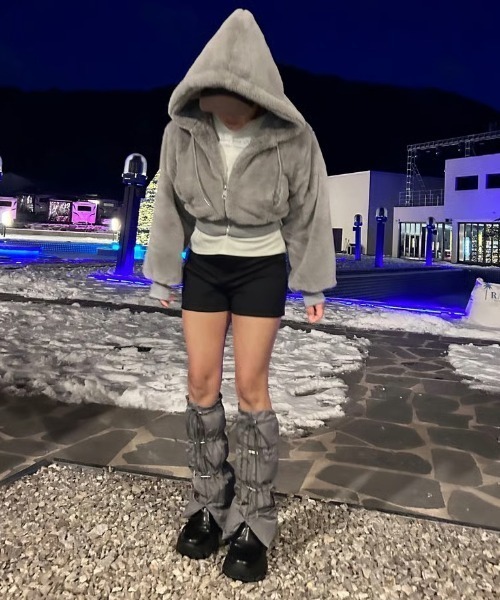 ipugo（イプゴ）の「ipugo  ダウンレッグウォーマー（レッグウォーマー・レディース・ブラック/グレー・FREE）」の18枚目の写真