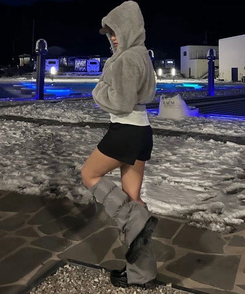 ipugo（イプゴ）の「ipugo  ダウンレッグウォーマー（レッグウォーマー・レディース・ブラック/グレー・FREE）」の19枚目の写真