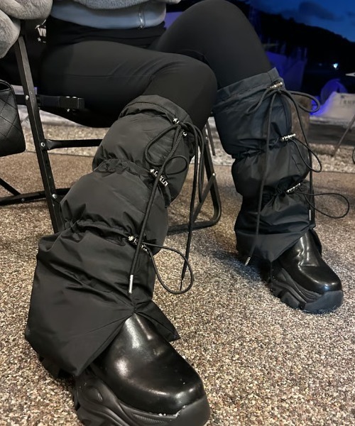 ipugo（イプゴ）の「ipugo  ダウンレッグウォーマー（レッグウォーマー・レディース・ブラック/グレー・FREE）」の5枚目の写真