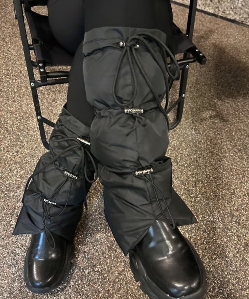 ipugo（イプゴ）の「ipugo  ダウンレッグウォーマー（レッグウォーマー・レディース・ブラック/グレー・FREE）」の6枚目の写真