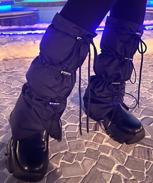 ipugo（イプゴ）の「ipugo  ダウンレッグウォーマー（レッグウォーマー・レディース・ブラック/グレー・FREE）」の13枚目の写真