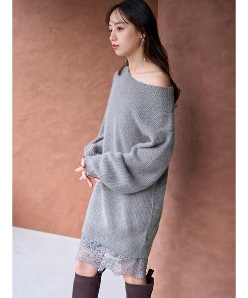 SNIDEL（スナイデル）の「ニットセットキャミミニワンピース（ワンピース・レディース・ミント/グレー/アイボリー・F）」の10枚目の写真