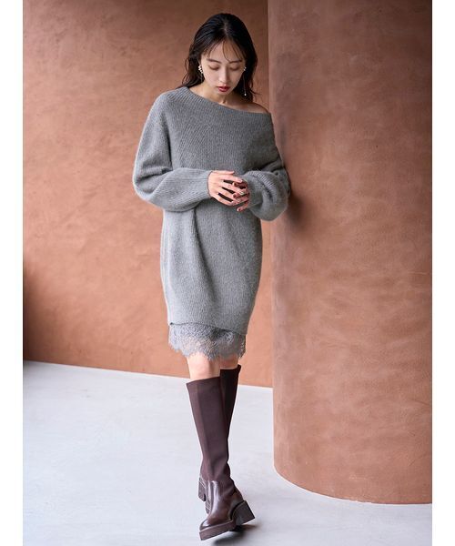 SNIDEL（スナイデル）の「ニットセットキャミミニワンピース（ワンピース・レディース・ミント/グレー/アイボリー・F）」の8枚目の写真