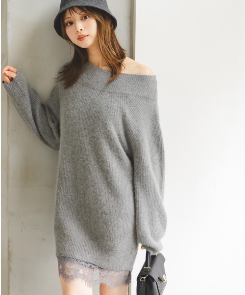 SNIDEL（スナイデル）の「ニットセットキャミミニワンピース（ワンピース・レディース・ミント/グレー/アイボリー・F）」の5枚目の写真