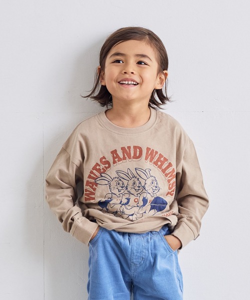 LSP WOW（エルエスピーワオ）の「【LSP WOW!】カラバリプリントロンＴ（Tシャツ/カットソー・キッズ・オフホワイト/ライトグレー/ブラウン/チャコール/グリーン/レッド/パープル/マスタード/オレンジ/ベージュ/ネイビー/ライトピンク/カーキ/ブラック/ブルー・130/120/110/100/90/80/150/140）」の6枚目の写真