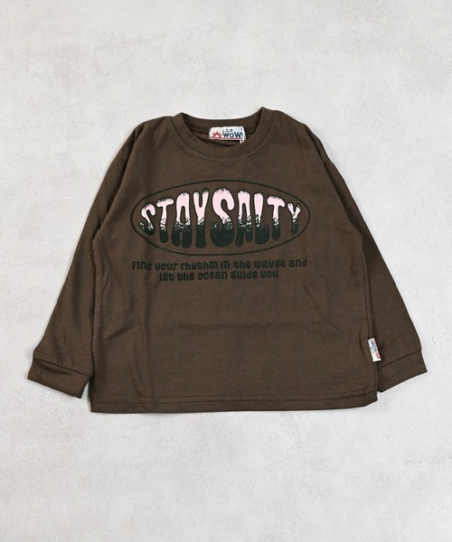 LSP WOW（エルエスピーワオ）の「【LSP WOW!】カラバリプリントロンＴ（Tシャツ/カットソー・キッズ・オフホワイト/ライトグレー/ブラウン/チャコール/グリーン/レッド/パープル/マスタード/オレンジ/ベージュ/ネイビー/ライトピンク/カーキ/ブラック/ブルー・130/120/110/100/90/80/150/140）」の5枚目の写真