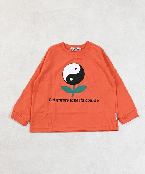 LSP WOW（エルエスピーワオ）の「【LSP WOW!】カラバリプリントロンＴ（Tシャツ/カットソー・キッズ・オフホワイト/ライトグレー/ブラウン/チャコール/グリーン/レッド/パープル/マスタード/オレンジ/ベージュ/ネイビー/ライトピンク/カーキ/ブラック/ブルー・130/120/110/100/90/80/150/140）」の15枚目の写真