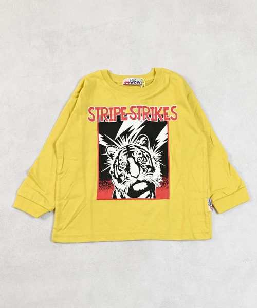 LSP WOW（エルエスピーワオ）の「【LSP WOW!】カラバリプリントロンＴ（Tシャツ/カットソー・キッズ・オフホワイト/ライトグレー/ブラウン/チャコール/グリーン/レッド/パープル/マスタード/オレンジ/ベージュ/ネイビー/ライトピンク/カーキ/ブラック/ブルー・130/120/110/100/90/80/150/140）」の12枚目の写真