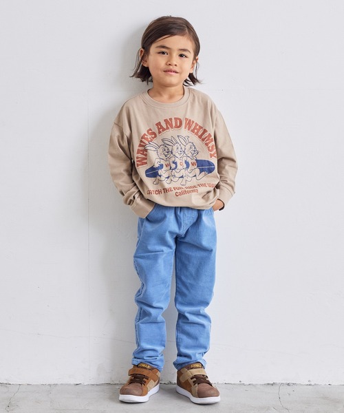 LSP WOW（エルエスピーワオ）の「【LSP WOW!】カラバリプリントロンＴ（Tシャツ/カットソー・キッズ・オフホワイト/ライトグレー/ブラウン/チャコール/グリーン/レッド/パープル/マスタード/オレンジ/ベージュ/ネイビー/ライトピンク/カーキ/ブラック/ブルー・130/120/110/100/90/80/150/140）」の21枚目の写真