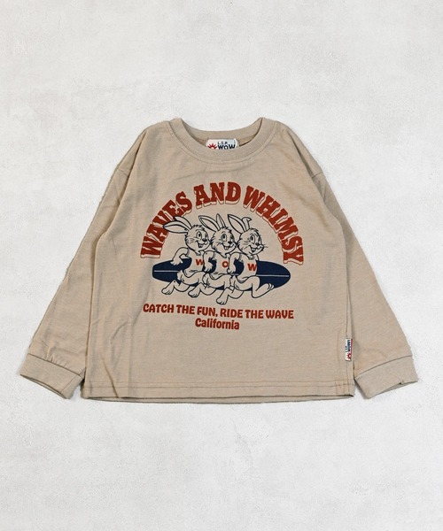 LSP WOW（エルエスピーワオ）の「【LSP WOW!】カラバリプリントロンＴ（Tシャツ/カットソー・キッズ・オフホワイト/ライトグレー/ブラウン/チャコール/グリーン/レッド/パープル/マスタード/オレンジ/ベージュ/ネイビー/ライトピンク/カーキ/ブラック/ブルー・130/120/110/100/90/80/150/140）」の20枚目の写真