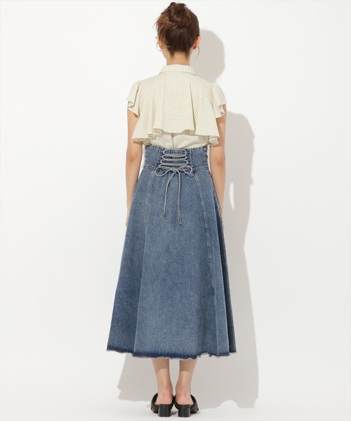 AND COUTURE(アンドクチュール)の「ギンガムサッカーフリルブラウス(シャツ/ブラウス・レディース・ブルー系その他/ブラック系その他/グリーン系その他・FREE)」の11枚目の写真