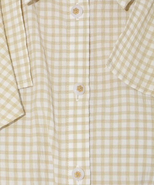 AND COUTURE(アンドクチュール)の「ギンガムサッカーフリルブラウス(シャツ/ブラウス・レディース・ブルー系その他/ブラック系その他/グリーン系その他・FREE)」の14枚目の写真