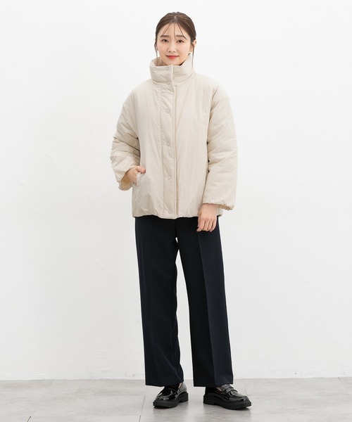 Honeys（ハニーズ）の「【非フッ素撥水加工】スタンド中綿ブルゾン（ブルゾン・レディース・チャコール/アイボリー/ダークベージュ/ブラック/ライトカーキ・S/M/LL/L）」の10枚目の写真