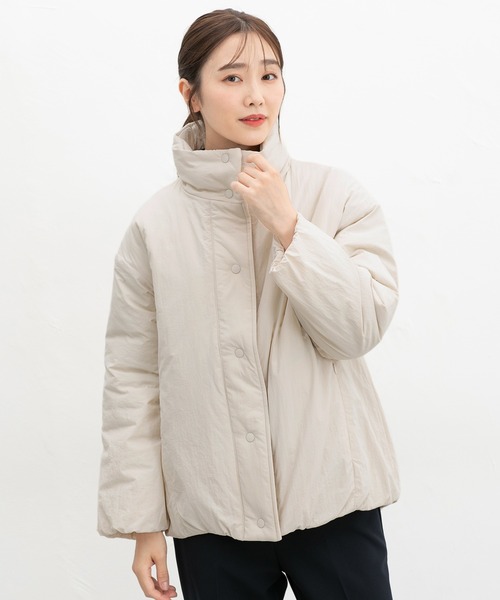 Honeys（ハニーズ）の「【非フッ素撥水加工】スタンド中綿ブルゾン（ブルゾン・レディース・チャコール/アイボリー/ダークベージュ/ブラック/ライトカーキ・S/M/LL/L）」の12枚目の写真