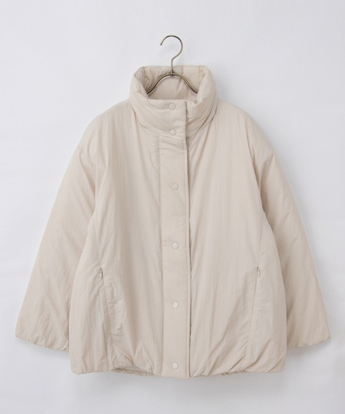 Honeys（ハニーズ）の「【非フッ素撥水加工】スタンド中綿ブルゾン（ブルゾン・レディース・チャコール/アイボリー/ダークベージュ/ブラック/ライトカーキ・S/M/LL/L）」の14枚目の写真