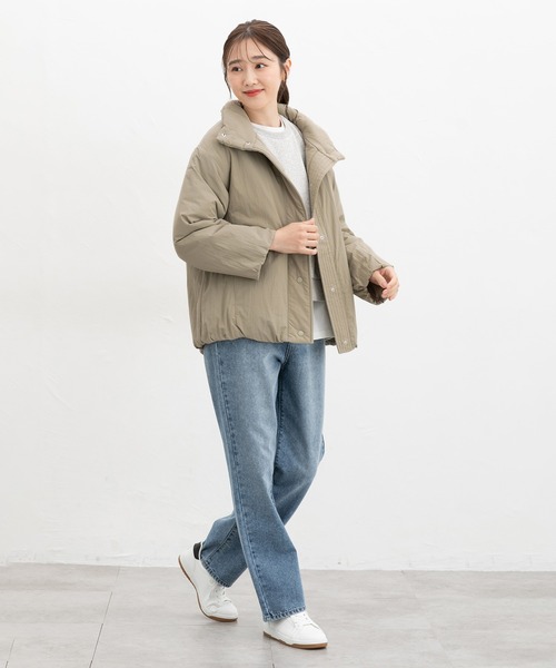 Honeys（ハニーズ）の「【非フッ素撥水加工】スタンド中綿ブルゾン（ブルゾン・レディース・チャコール/アイボリー/ダークベージュ/ブラック/ライトカーキ・S/M/LL/L）」の21枚目の写真