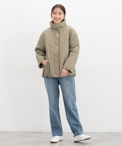 Honeys（ハニーズ）の「【非フッ素撥水加工】スタンド中綿ブルゾン（ブルゾン・レディース・チャコール/アイボリー/ダークベージュ/ブラック/ライトカーキ・S/M/LL/L）」の22枚目の写真