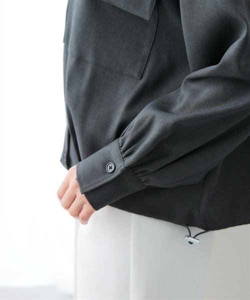 7days Life Styling（セブンデイズライフスタイリング）の「ウール調裾スピンドルシャツ（しわになりにくい・洗濯機OK）<大きいサイズ有>（シャツ/ブラウス・レディース・チャコール/チェック・3L/LL/L/M/S）」の18枚目の写真