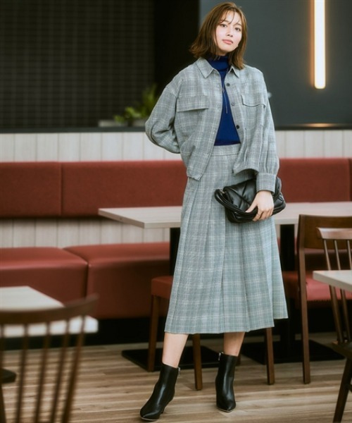 7days Life Styling（セブンデイズライフスタイリング）の「ウール調裾スピンドルシャツ（しわになりにくい・洗濯機OK）<大きいサイズ有>（シャツ/ブラウス・レディース・チャコール/チェック・3L/LL/L/M/S）」の10枚目の写真