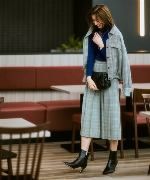 7days Life Styling（セブンデイズライフスタイリング）の「ウール調裾スピンドルシャツ（しわになりにくい・洗濯機OK）<大きいサイズ有>（シャツ/ブラウス・レディース・チャコール/チェック・3L/LL/L/M/S）」の12枚目の写真