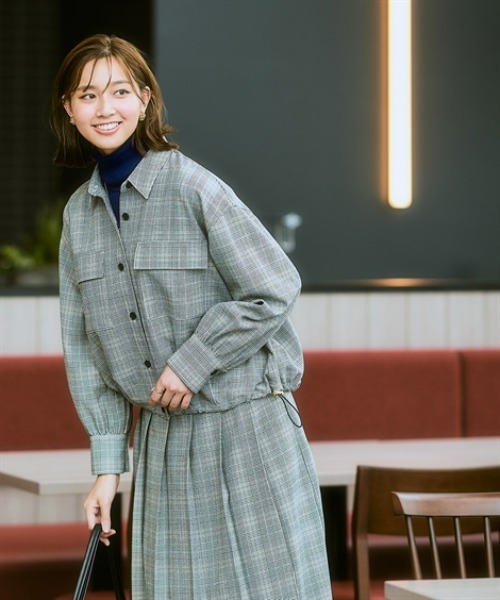 7days Life Styling（セブンデイズライフスタイリング）の「ウール調裾スピンドルシャツ（しわになりにくい・洗濯機OK）<大きいサイズ有>（シャツ/ブラウス・レディース・チャコール/チェック・3L/LL/L/M/S）」の11枚目の写真