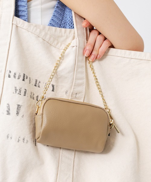 AULENTTI(オウレンティ)の「【AULENTTI】ジップポシェット(ショルダーバッグ・レディース・シルバーグレー/サックスブルー/ライトベージュ・FREE)」の3枚目の写真