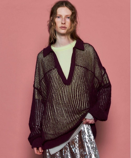 25年　メゾンスペシャル　Boucle Mesh Knit Pullover Boucle Mesh Knit Pullover/ブークレーメッシュニット（ニット