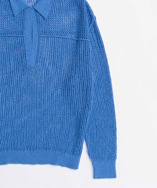 MAISON SPECIAL（メゾンスペシャル）の「Boucle Mesh Knit Pullover/ブークレーメッシュニット（ニット/セーター・レディース・ボルドー/ブルー/ブラック・FREE）」の5枚目の写真