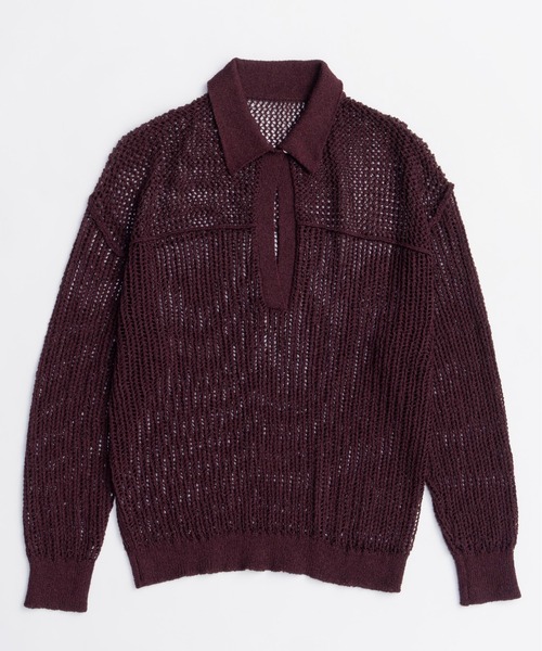 MAISON SPECIAL（メゾンスペシャル）の「Boucle Mesh Knit Pullover/ブークレーメッシュニット（ニット/セーター・レディース・ボルドー/ブルー/ブラック・FREE）」の16枚目の写真
