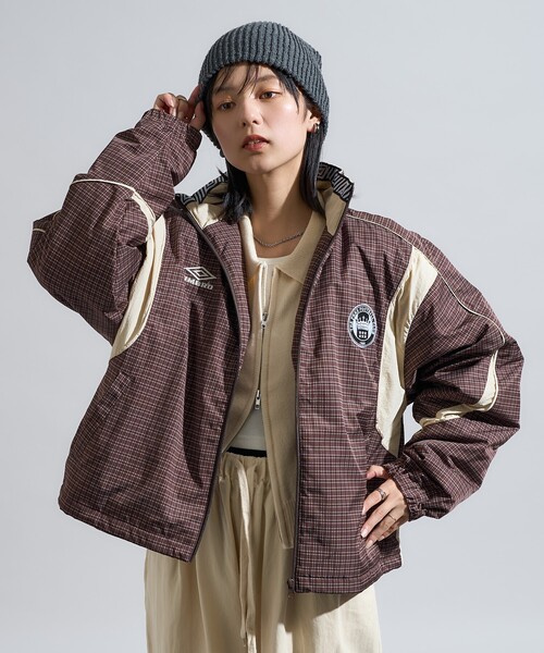 UMBRO/アンブロ 別注 パディングナイロンジャケット/中綿 ブラウン L UMBRO × FREAK'S STORE/アンブロ 別注 Padding Track Jacket