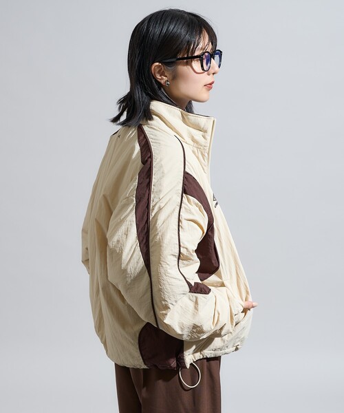 UMBRO/アンブロ 別注 パディングナイロンジャケット/中綿 ブラウン L UMBRO × FREAK'S STORE/アンブロ 別注 Padding Track Jacket