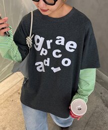 CIAOPANIC TYPY(チャオパニックティピー)の【UNISEX】レイヤードボーダーロゴロンTEE(Tシャツ/カットソー)