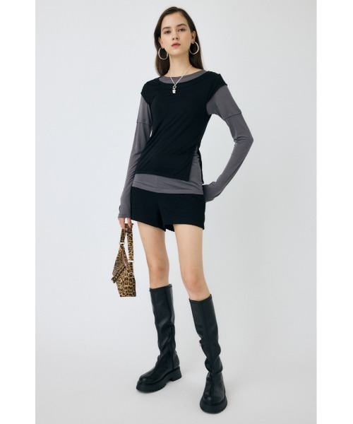 MOUSSY(マウジー)の「PALETTE LAYER Tシャツ(Tシャツ/カットソー・レディース・オフホワイト/ライトブラック・FREE)」の10枚目の写真
