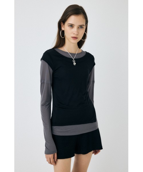 MOUSSY(マウジー)の「PALETTE LAYER Tシャツ(Tシャツ/カットソー・レディース・オフホワイト/ライトブラック・FREE)」の12枚目の写真