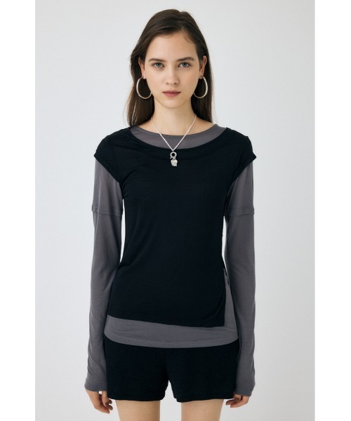 MOUSSY(マウジー)の「PALETTE LAYER Tシャツ(Tシャツ/カットソー・レディース・オフホワイト/ライトブラック・FREE)」の13枚目の写真