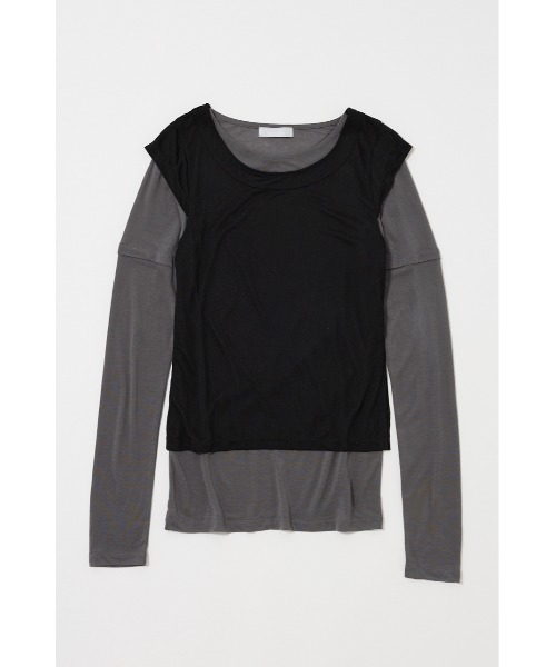 MOUSSY(マウジー)の「PALETTE LAYER Tシャツ(Tシャツ/カットソー・レディース・オフホワイト/ライトブラック・FREE)」の14枚目の写真