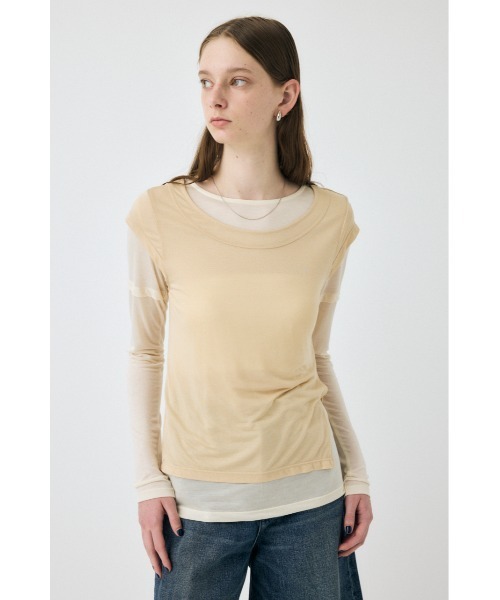 MOUSSY(マウジー)の「PALETTE LAYER Tシャツ(Tシャツ/カットソー・レディース・オフホワイト/ライトブラック・FREE)」の16枚目の写真