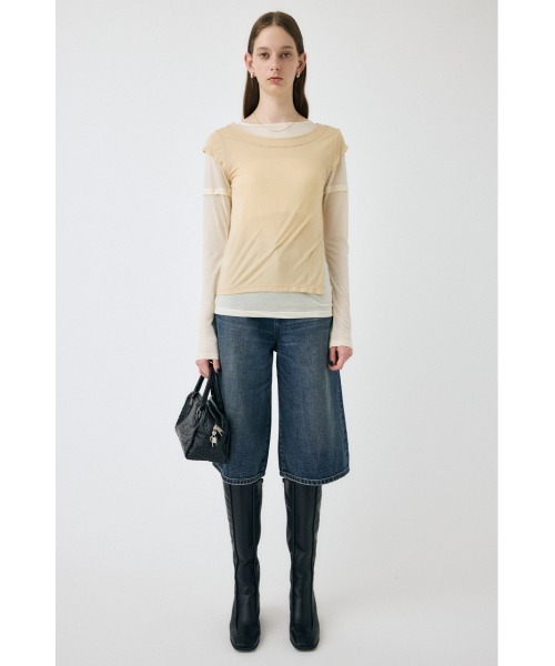 MOUSSY(マウジー)の「PALETTE LAYER Tシャツ(Tシャツ/カットソー・レディース・オフホワイト/ライトブラック・FREE)」の17枚目の写真