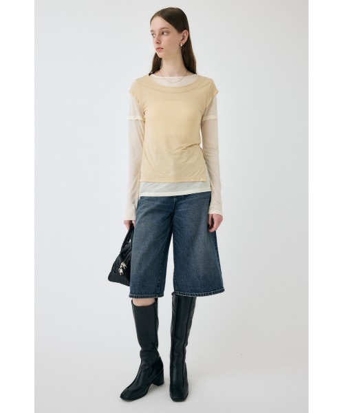 MOUSSY(マウジー)の「PALETTE LAYER Tシャツ(Tシャツ/カットソー・レディース・オフホワイト/ライトブラック・FREE)」の18枚目の写真